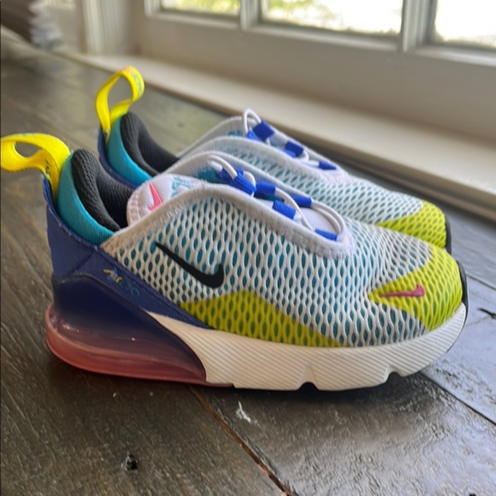 Nike Kids Air Max Shoes - White, Blue, Yellow